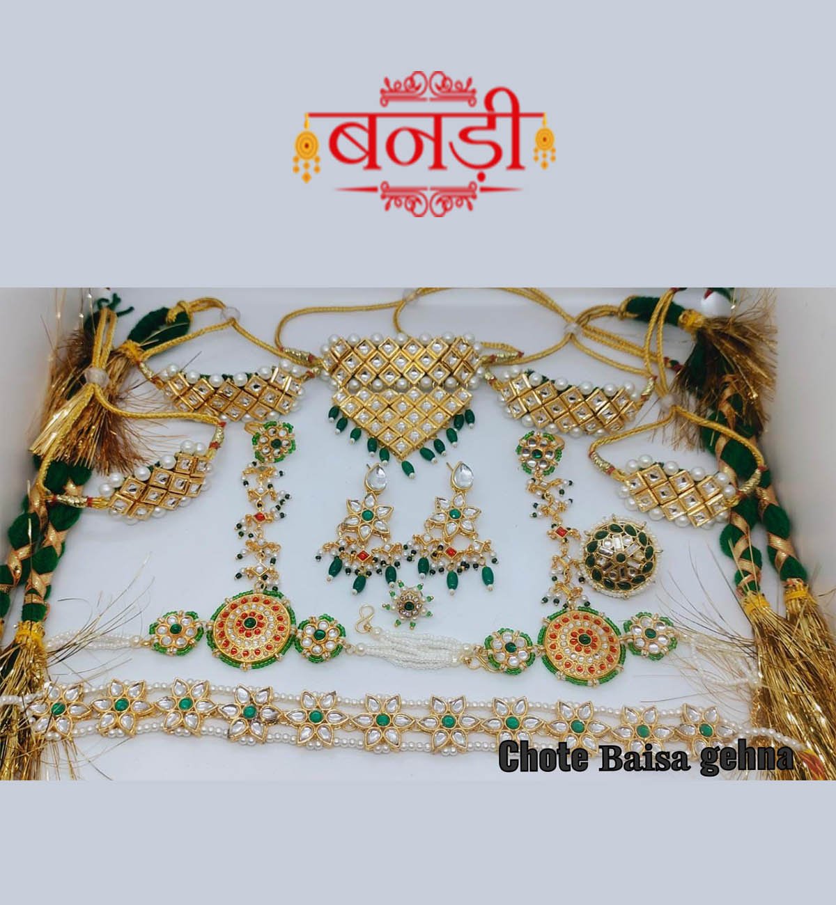 Baby Baisa's Rajputi Jewelry Set in Green