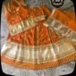 Dark Orange Baby Poshak with Lafa Gotapatti Work - Stitched Poshak