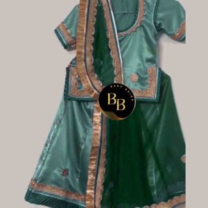 Green Baby Poshak with Dark Green Odhani