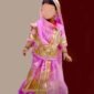 New Baby Poshak in Pink with Laafa Work with Satin Fabric - Stitched
