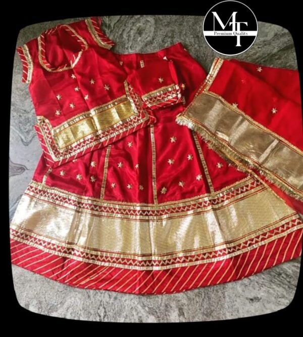 Poshak Fast Red Kids with Broad Patti Work with Satin Fabric - Stitched Poshak Poshak Fast Red Kids with Broad Patti Work with Satin Fabric - Stitched Poshak