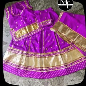 Purple Color Poshak for Baby Girl in Satin Cloth - Stitched Poshak