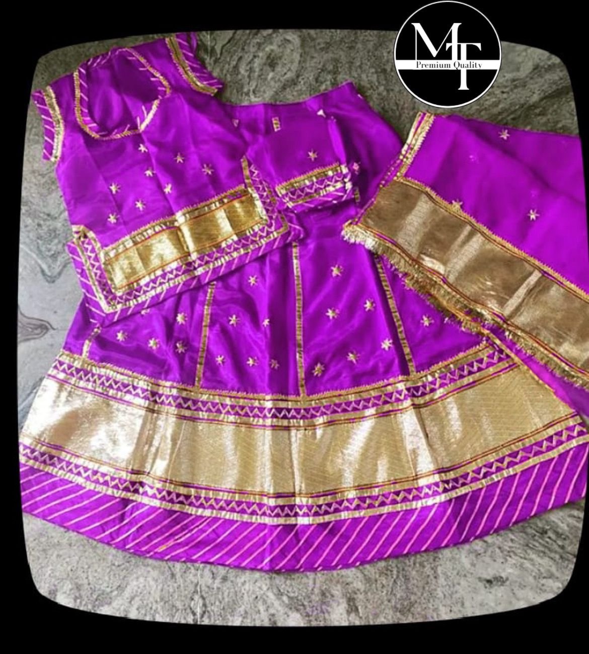 Purple Color Poshak for Baby Girl in Satin Cloth - Stitched Poshak