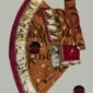 Baby Girl Poshak in Coffee Color with Maroon Magji and Odhani