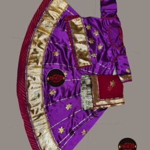Baby Girl Poshak in Purple with Maroon Magji and Odhani