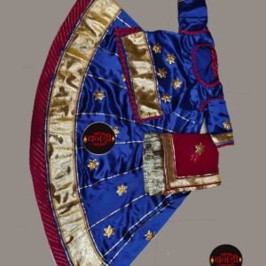 Baby Girl Poshak with Blue Color and Maroon Odhani