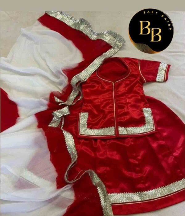 Girls Poshak in Maroon and White Colors with Stitched Girls Poshak in Maroon and White Colors with Stitched