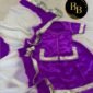 Girls Stitched Poshak with Purple and White Colors