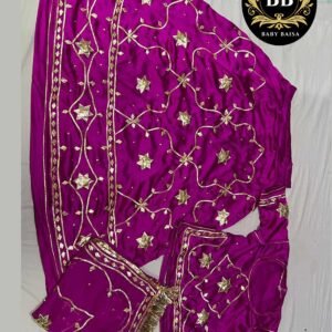 Rani Satin Poshak with Gota Patti Jaal Work
