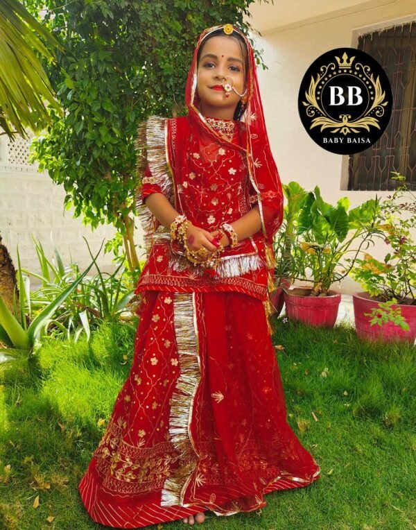 Red Rajputi Poshak for Girls Red Rajputi Poshak for Girls