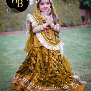 Golden Kevdi Rajasthani Poshak for Kids