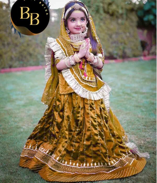 Golden Kevdi Rajasthani Poshak for Kids