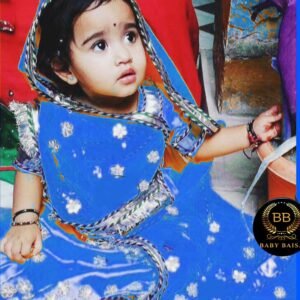 Rajputi Poshak for 3 Years Old Baby Girl (3 to 10) in Blue Color