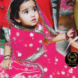 Rajputi Poshak for 3 Years Old Baby Girl (3 to 10) in Dark Pink Color