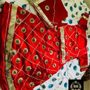 Red Color Girl Poshak with Gota-Patti Work (3-12 Year)- Stitched