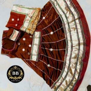 Kids Poshak in Brown Color with Lace Work