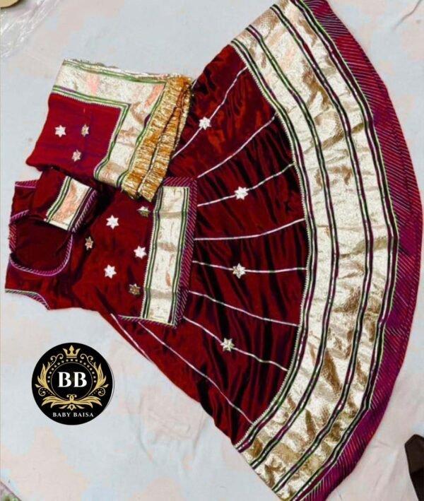 Kids Poshak in Maroon Color with Lace Work Kids Poshak in Maroon Color with Lace Work