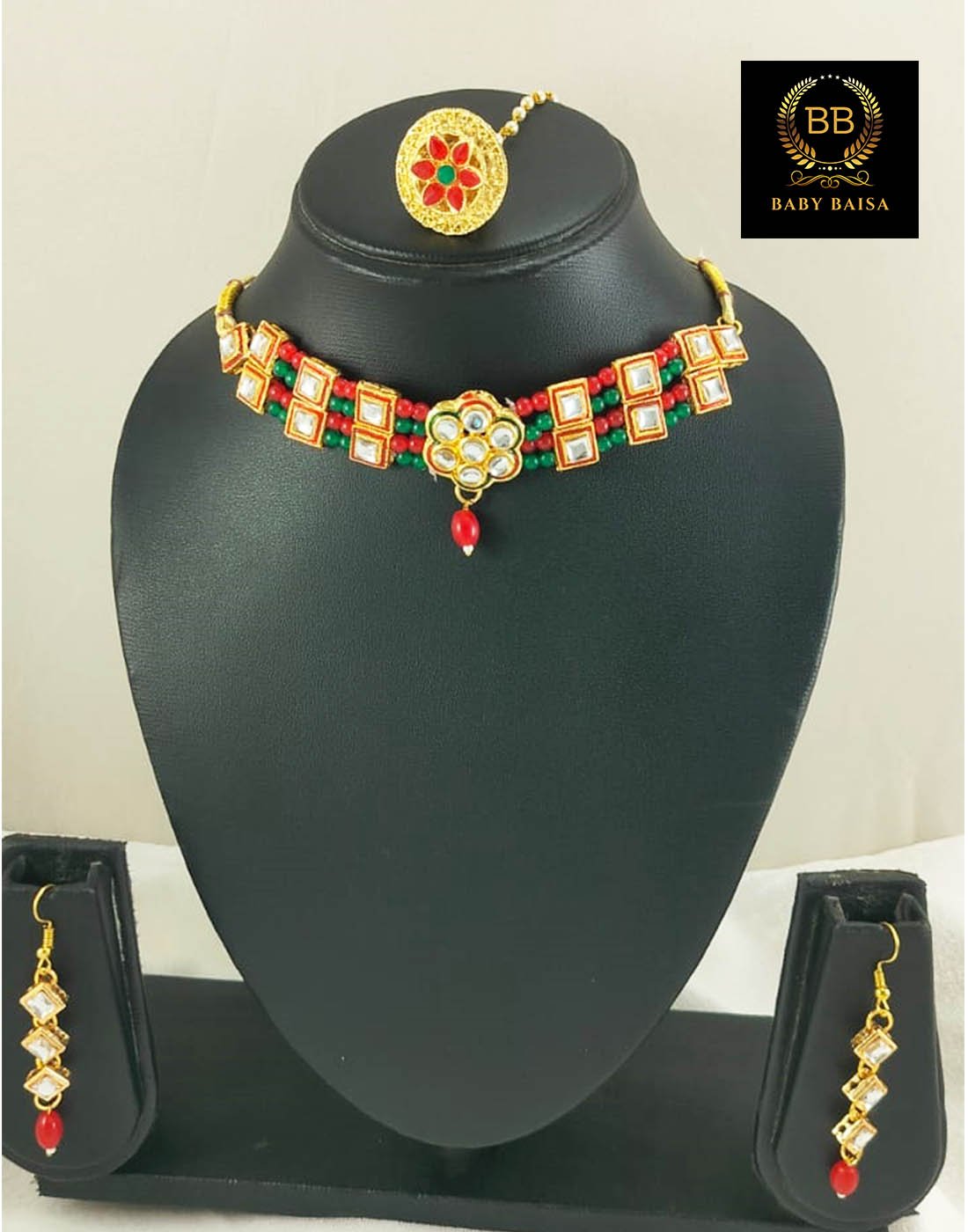 Multicolor Pearl Choker Set for Baby Girl with Borla