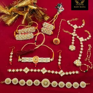 Red Color Rajputi Jewelry Set for Young Girls at 3 to 12 Years