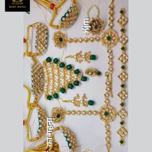 Rajputi Jewelry Set for Kids in Green for 3 to 12 Years