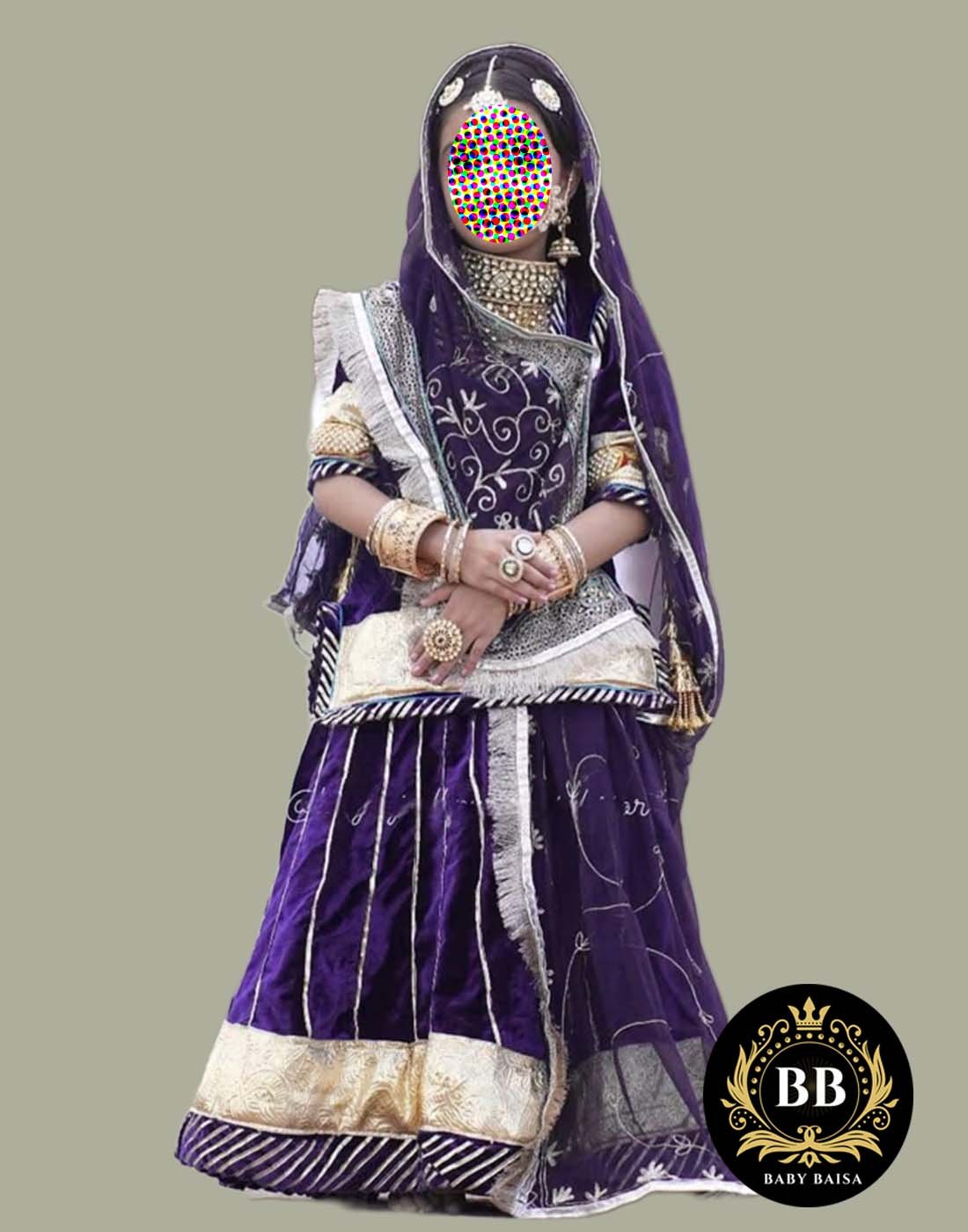 Girls Rajputi Poshak in Purple Color by Baby Baisa