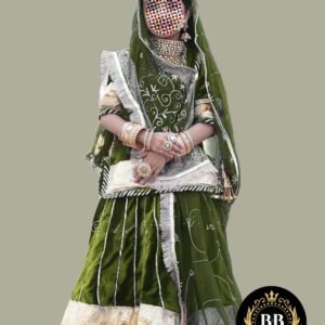 Girls Rajasthani Poshak in Mehandi Green by Baby Baisa