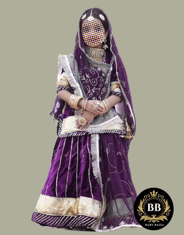Girls Rajasthani Poshak in Wine Color by Baby Baisa Girls Rajasthani Poshak in Wine Color by Baby Baisa