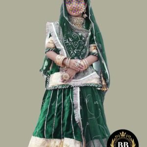 Girls Rajasthanii Poshak in Bottle Green by Baby Baisa