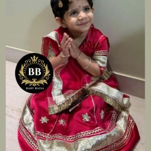 Small Girl Poshak in Red Color at Baby Baisa