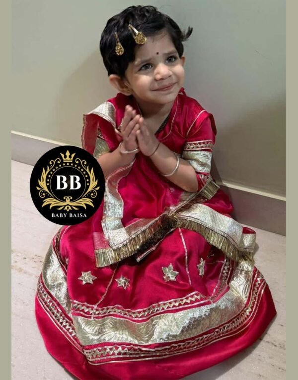 Small Girl Poshak in Red Color at Baby Baisa Small Girl Poshak in Red Color at Baby Baisa