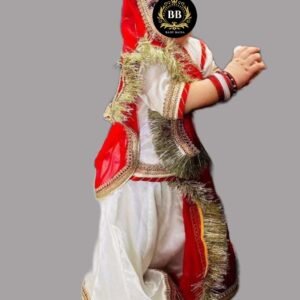 White and Red Faag Poshak for Small Baisa