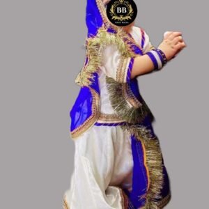White and Blue Faag Poshak for Small Baisa