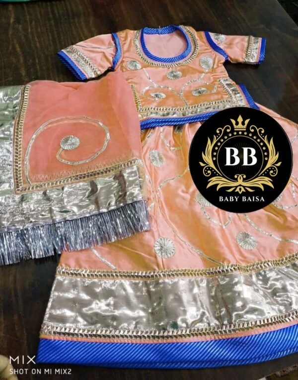 Fancy Kids Poshak in Light Orange Color for Baby Baisa Fancy Kids Poshak in Light Orange Color for Baby Baisa
