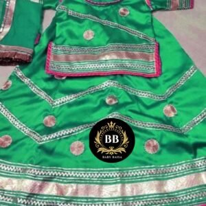 Chote Baisa Poshak in Light Green Color with Pink Magji