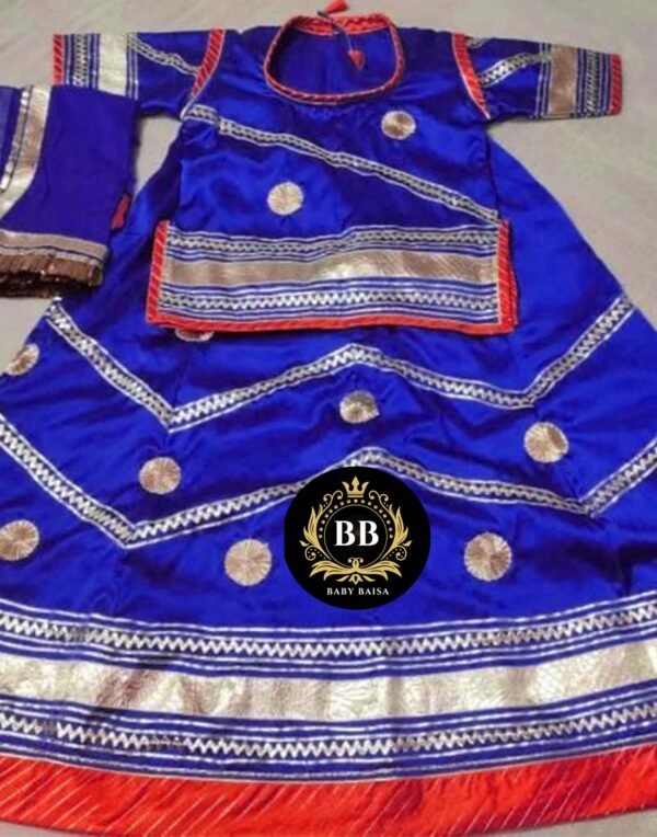 Chote Baisa Poshak in Royal Blue Color with Maroon Magji Chote Baisa Poshak in Royal Blue Color with Maroon Magji