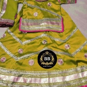 Chote Baisa Poshak in Mehandi Color with Pink Magji