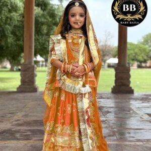 Baby Baisa Orange Color Boutique Poshak of 2025