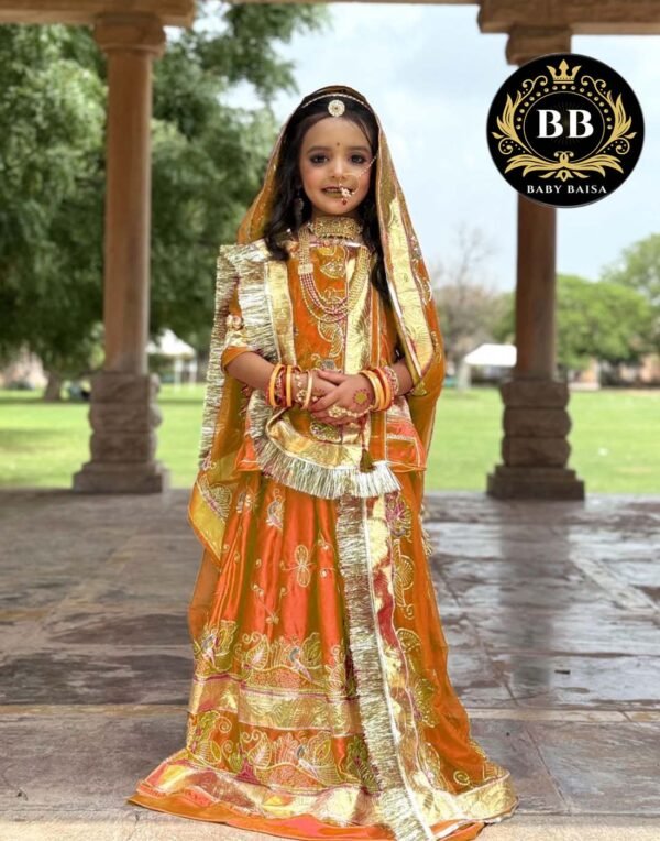 Baby Baisa Orange Color Boutique Poshak of 2025