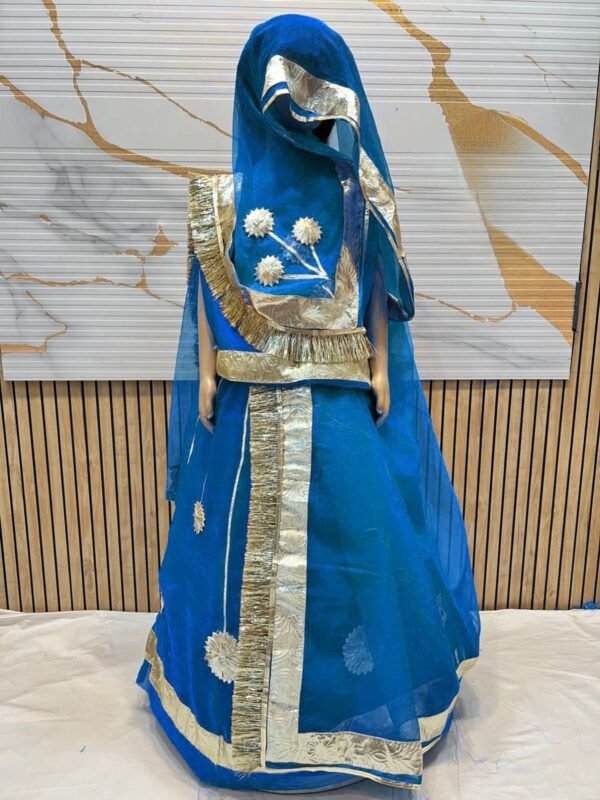 Rajputi Kids Poshak in Dark Blue Color with Gotapatti Work Rajputi Kids Poshak in Dark Blue Color with Gotapatti Work