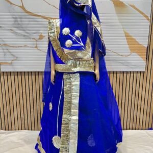 Rajputi Kids Poshak in Blue Color with Gotapatti Work