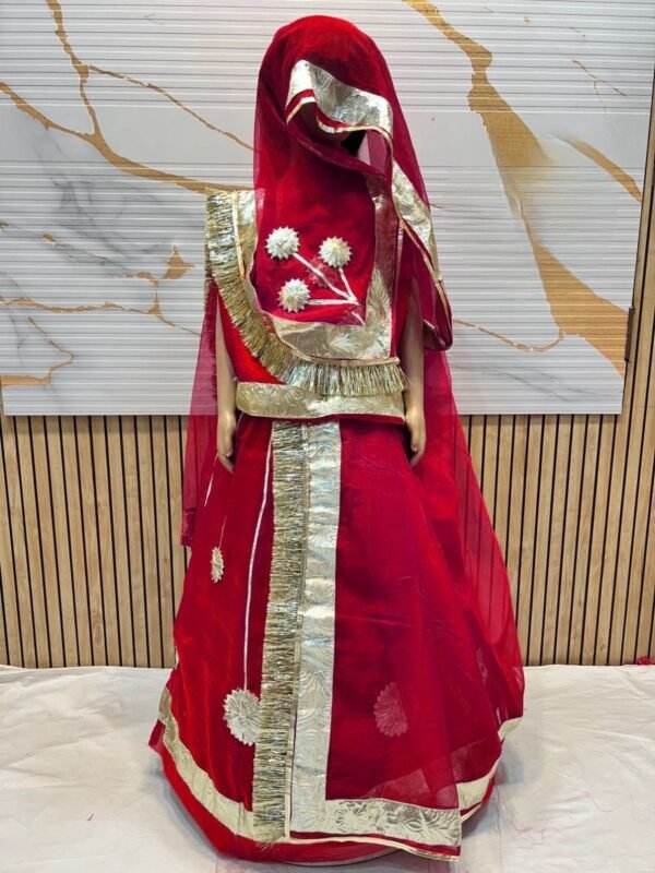 Rajputi Kids Poshak in Red Color with Gotapatti Work Rajputi Kids Poshak in Red Color with Gotapatti Work