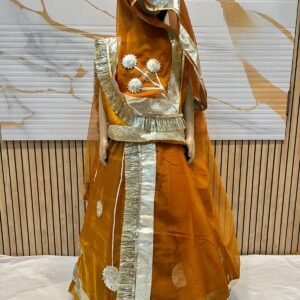 Rajputi Kids Poshak in Jalebi Color with Gotapatti Work